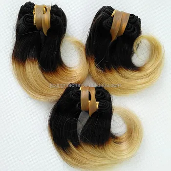 Fast Free Shipping 8a Grade 8inch Short Wavy Hair Extensions Ombre