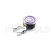 Round Target Purple Rings Silver Brass 18MM Button Cover