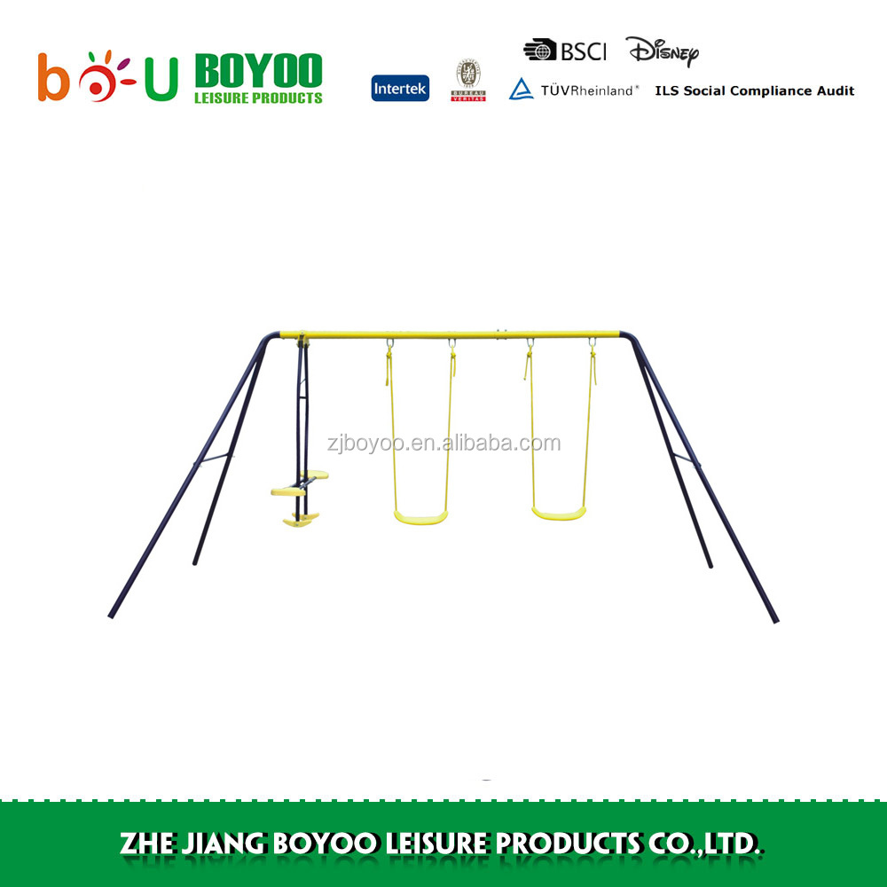 Fantastic Playground Metal Swing Set Chair,Swing With Slide Set,Outdoor