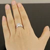 Forever one DEF 2 carat cushion cut moissanite diamond solitaire ring with 18k white solid gold
