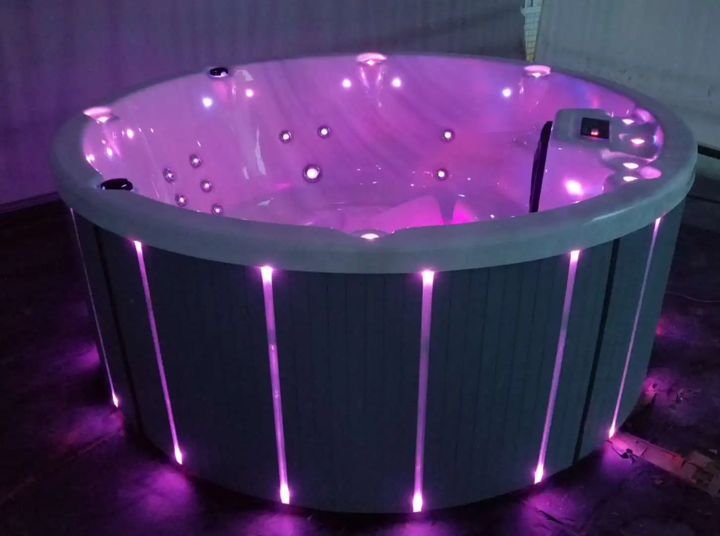 Round Outdoor Spa With New Design Led Light In Round Skirt Buy Round