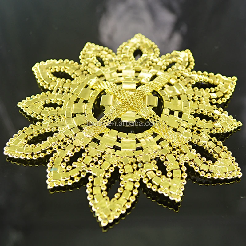 New Desgin 10cm Gold Crystal Rhinestone Applique Embellishments Buy