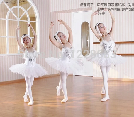 New Sequin Pancake Tutu White Swan Lake Ballet Costume