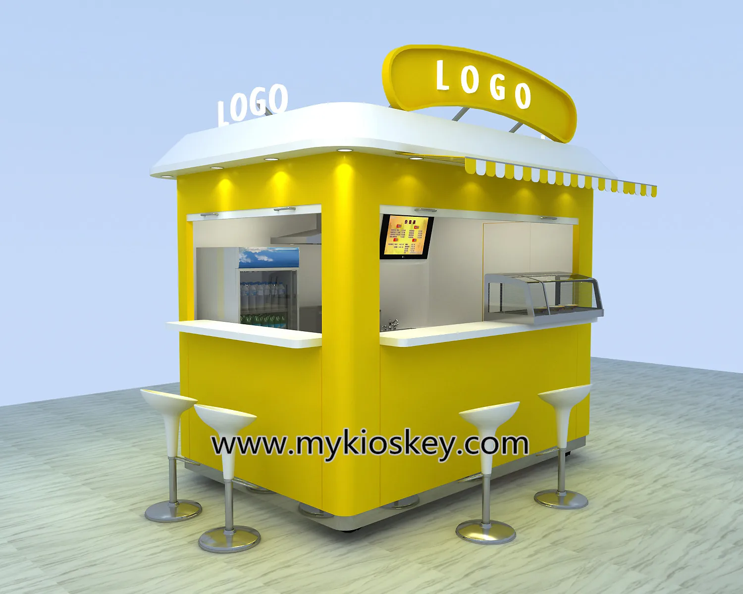 High Quality Outdoor Food Kiosk / Unique Retail Kiosk For Fast Food ...