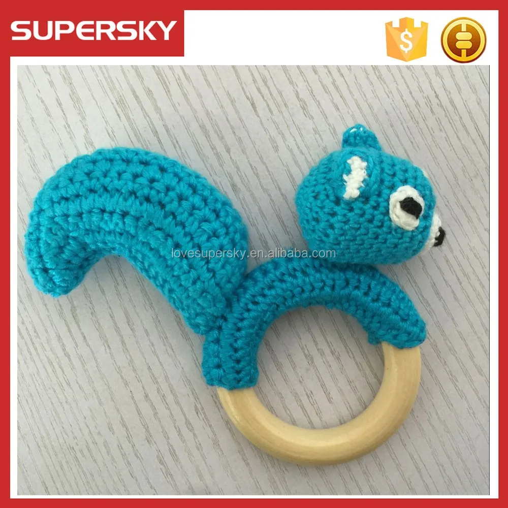 crochet wooden teether