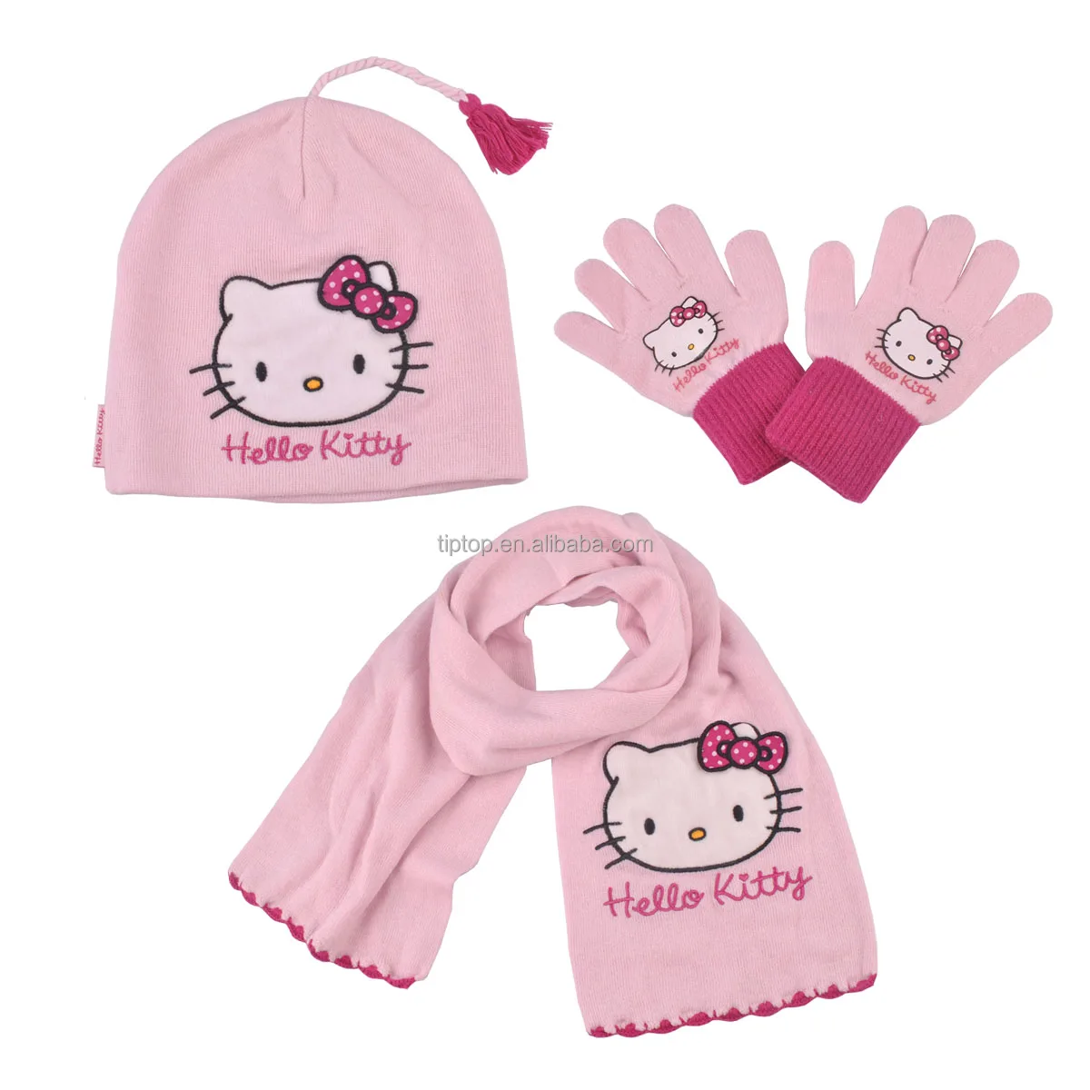 hello kitty hat and gloves