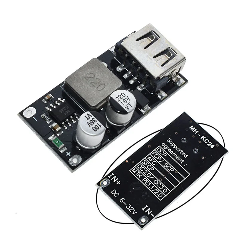 QC3.0 QC2.0 Charging Module USB DC-DC Buck Converter Board Car Phone Charger 