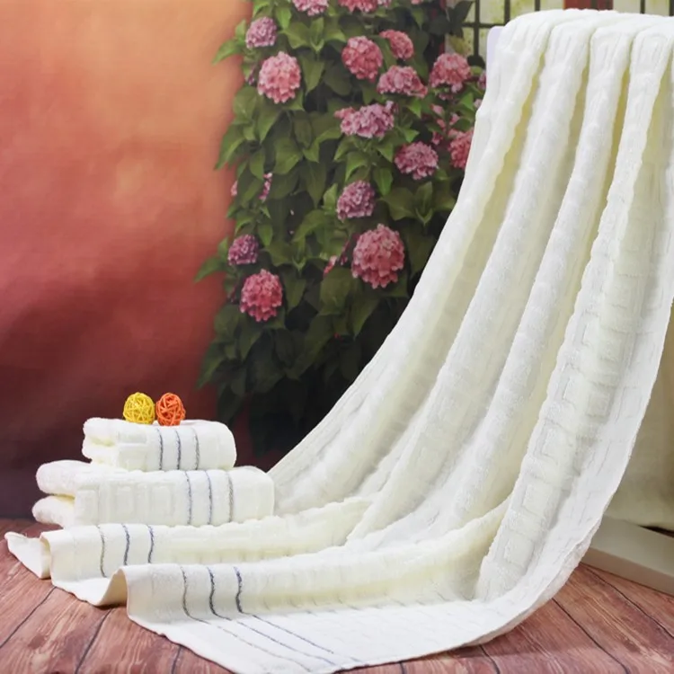 velvet checked bath towel set (4)