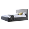 King Size Bed Modern Style Gas Lift and Hydraulic up Storage Frame Upholstered Gray Linen Platform bedroom furniture set