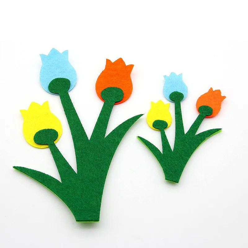 Custom Felt Die Cut Green Grass Patches For Diy Sewing Appliques