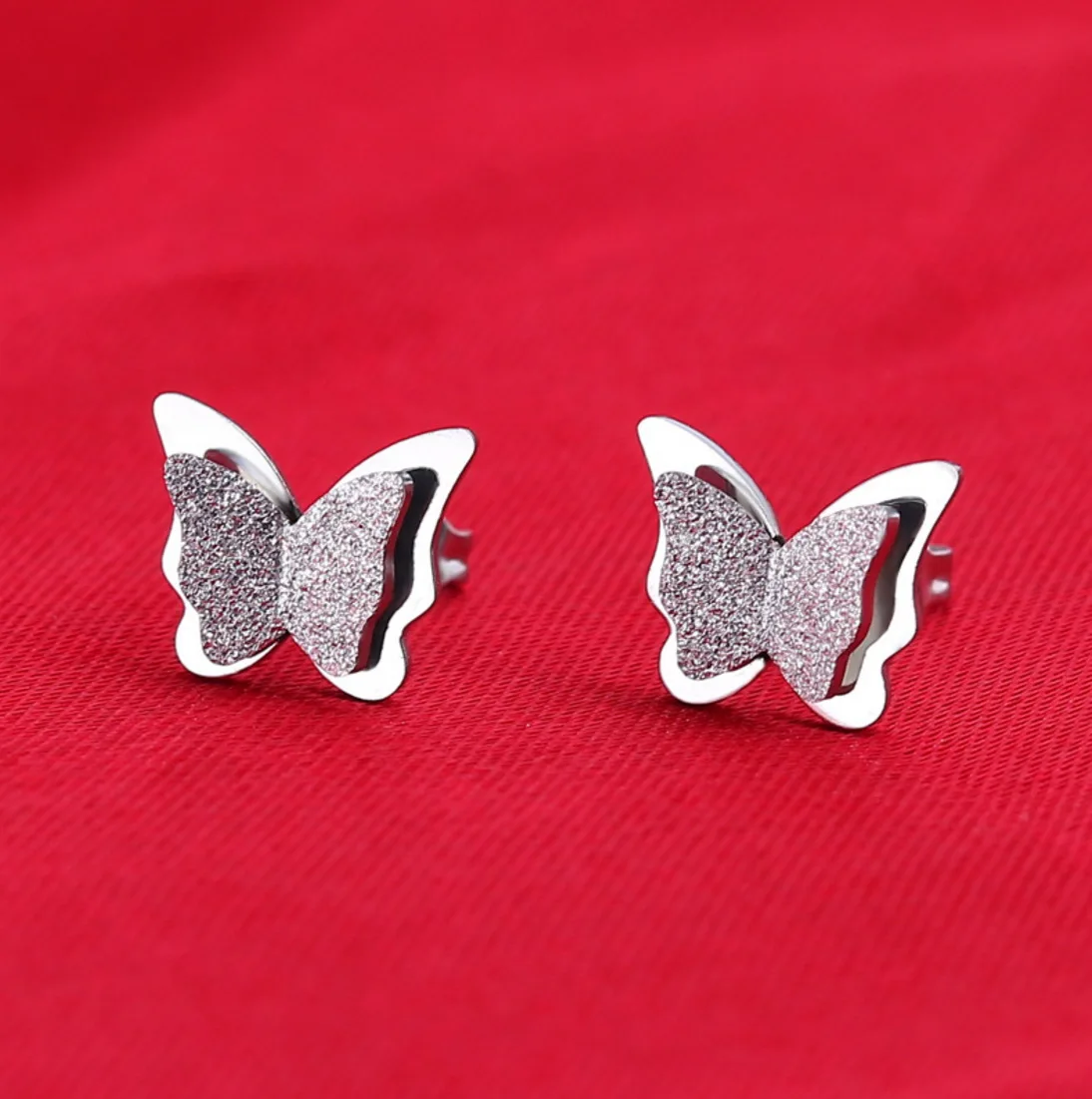 Fashion Jewelry Earrings Stainless Steel Butterfly Stud Earrings Ede001 