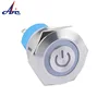 A1 22mm Lighted Switches Illuminated Ring Lamp Metal High Round 12V Blue Red Led Waterproof install push button switch