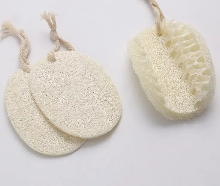 Natural Loofah Pad With Ropes Loofah Dish Brush Scrubber Face Makeup
