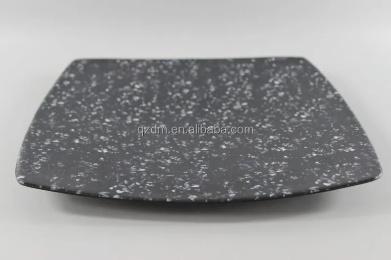 Black Plastic Cake Dishes Melamine Dinner plate Set
