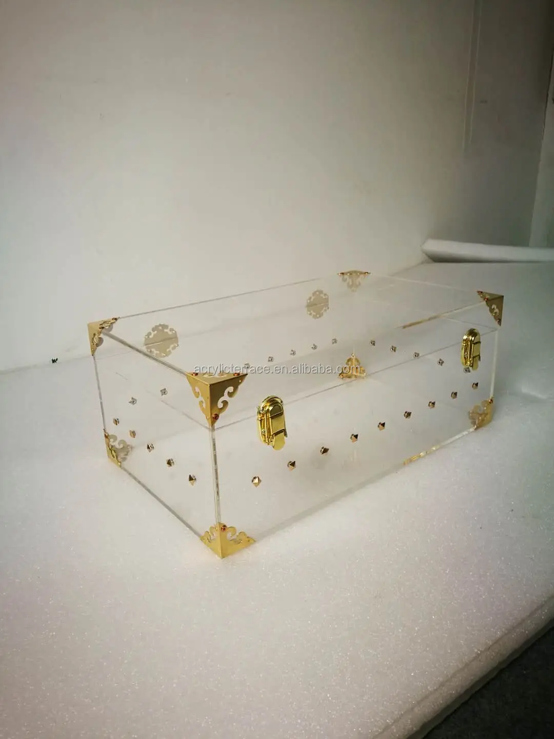 Lucite Acrylic Storage Box With Hardware Metal Accessories Acrylic
