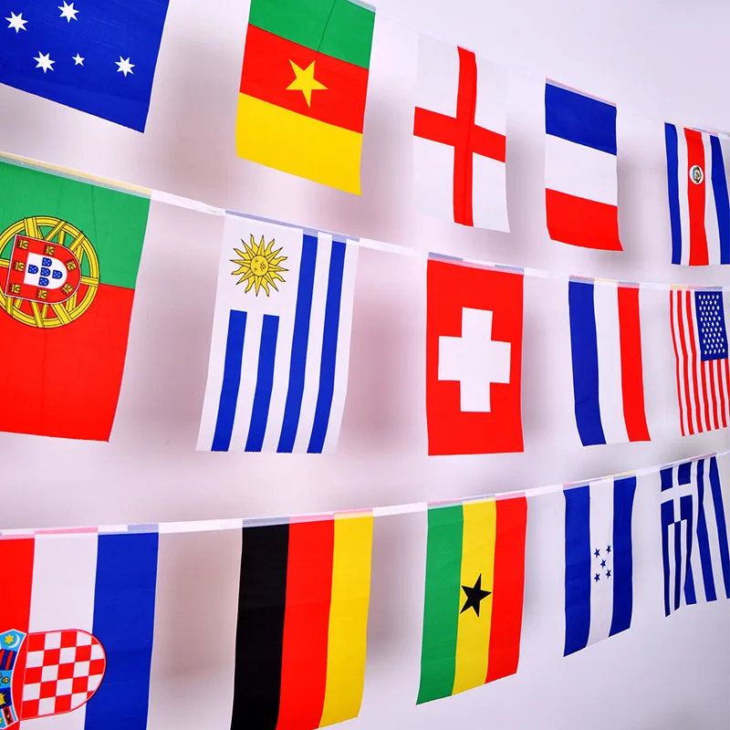 Best selling decorative 2018 world cup football fan bunting flag