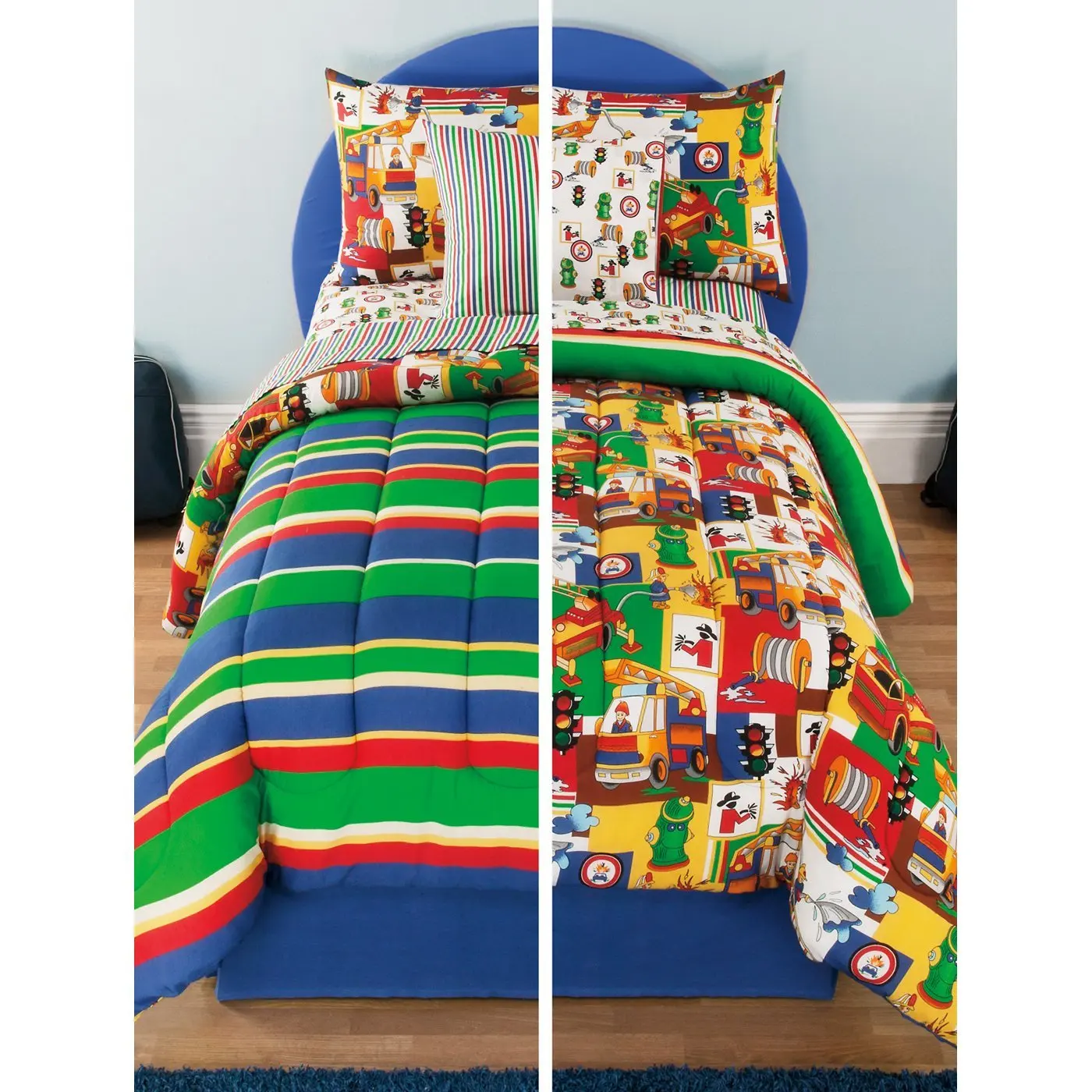 Buy 6 Piece Twin Kids Fire Fighter Themed Bedding Cute Comforter