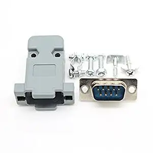 RS232 serial port connector DB9 Male socket Plug connector 9 Pin copper RS232 COM adapter with Plastic Case DIY 5 Set/lot