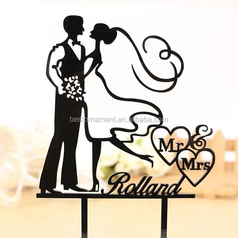 Acrylic Mr&Mrs Bride And Groom Love Cake Topper Party Favors Wedding Decoration~