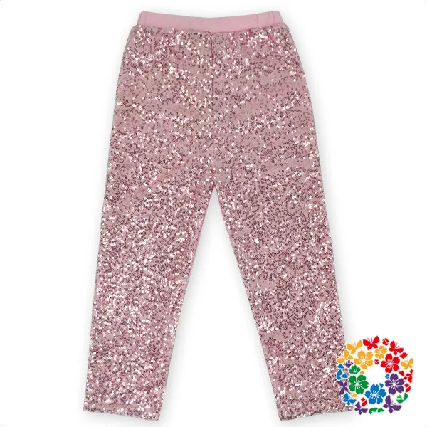 Hot Cheap Glaring Baby Girls Pink Sequin Pants Kids Sequin Cotton