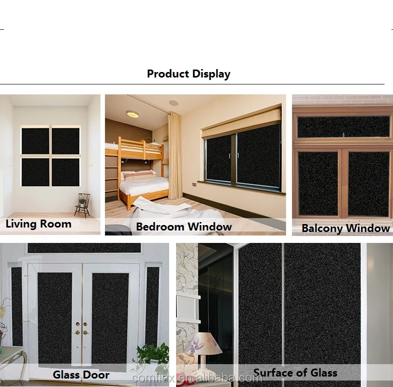 Home Office Decorative Static Black Frosted Window Film From Factory ...