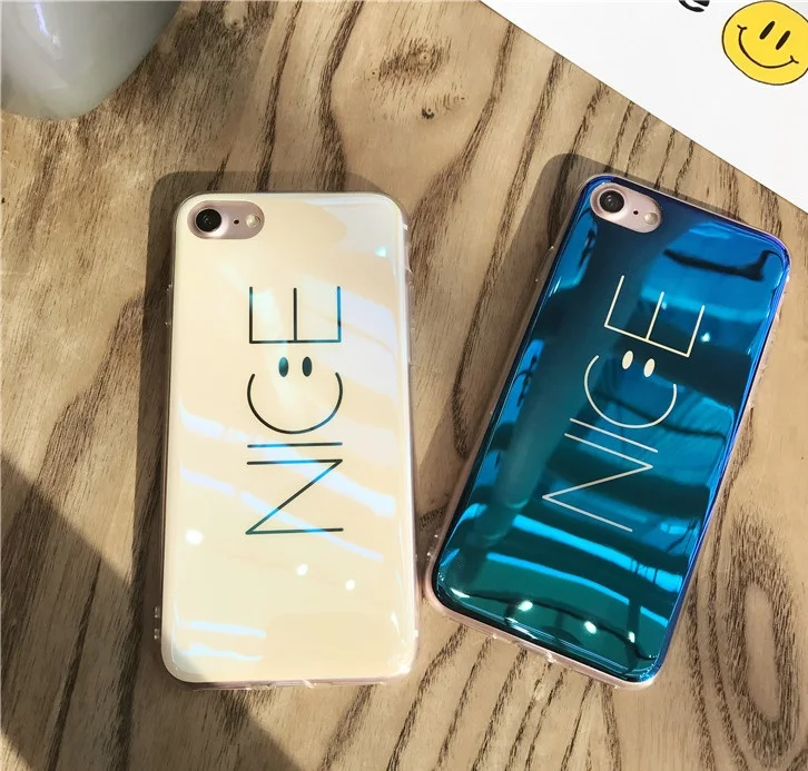 Blue Light NICE Pattern Soft TPU Phone Case for iPhone 8 7