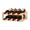 Wooden 8 Bottle Display Stand Shelf Rack