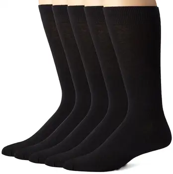 Men Cotton Thin Black Seamless Mid-calf Work Sock - Buy Official Black ...