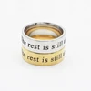 Wholesale Price Jewelry Rings "The rest is still unwritten" Stainless Steel Ring Can Custom made Logo