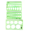 Cheap 9 Pieces Drawings Templates Measuring Geometric Rulers Plastic Draft Rulers for School Office Supplies