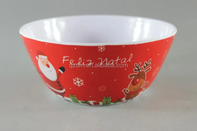 6"Suqare Christmas Melamine Xmas Salad Bowl
