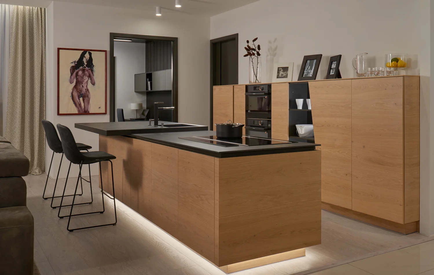 modern <strong>small</strong> i shaped cabinets design brown melamine kitchen