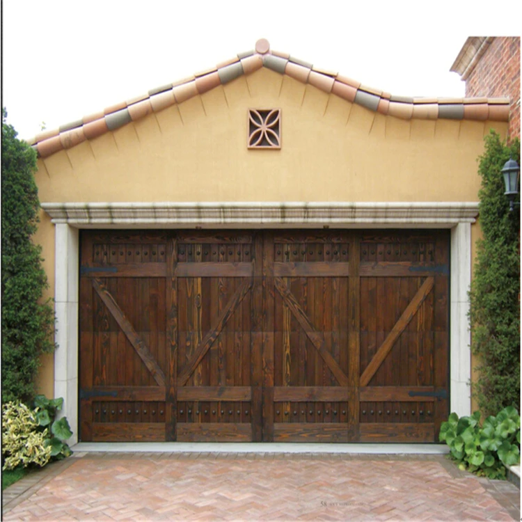 Automatic Residential Solid Wooden Door Design Garage Door