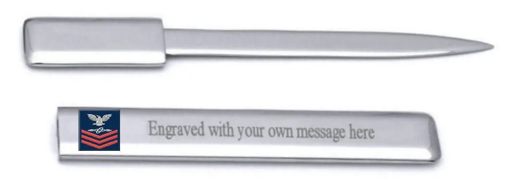 U.S Navy Red E-6 Aviation Electronics Technician AT Engraved Letter Opener