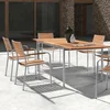 Modern patio furniture outdoor garden FSC teak dining set 9pcs 304 stainless steel frame table and dining chairs (D571/S272)