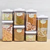 7Pcs Squarer Stacking Plastic Food Storage Containers Sets/Kitchen plastic air tight storage box