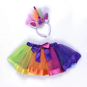 rainbow color tutu skirt