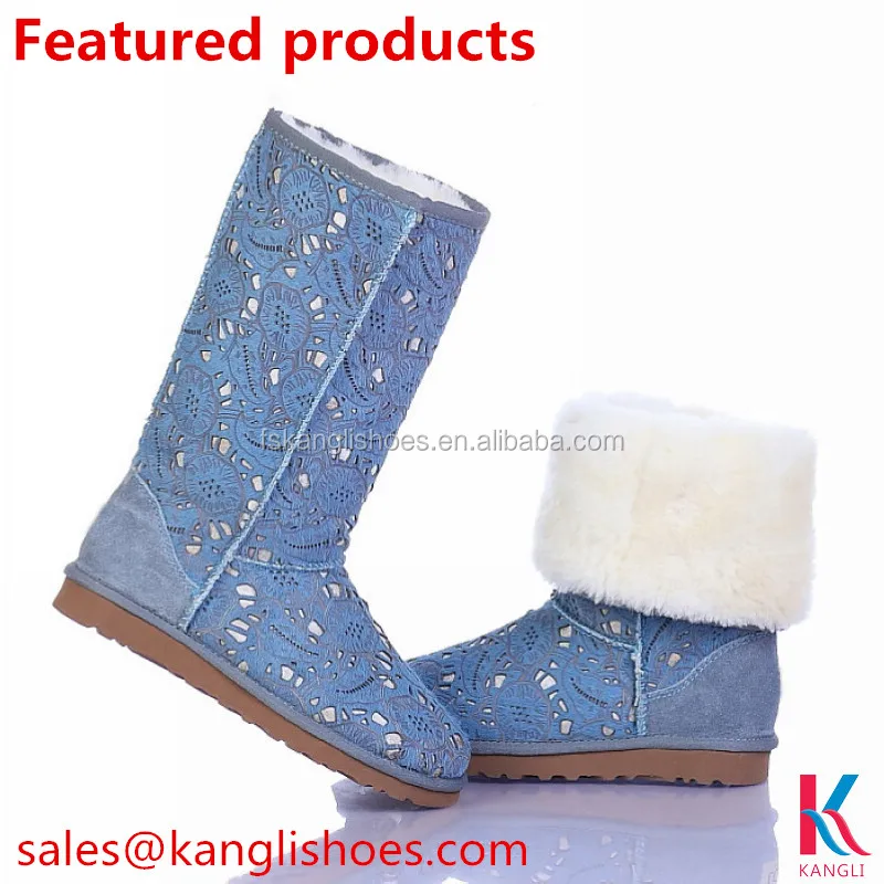 Flagship products laser Australian sheepskin knee snow boots