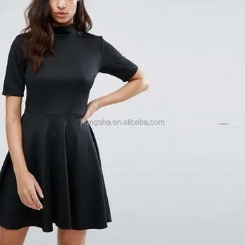 High Neck Skater Dress