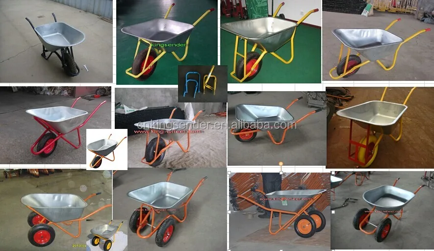 6cuft Steel Wheelbarrow With Steel Handles And Pneumatic Wheel Wb7400r