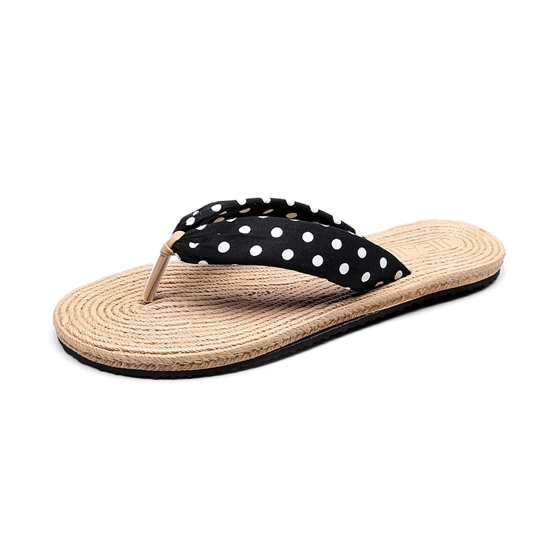 Straw Sole Flip Flop House Shoes For Women Sliders Oem Flip Flops Beach