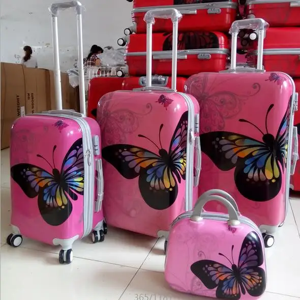 purple butterfly suitcase