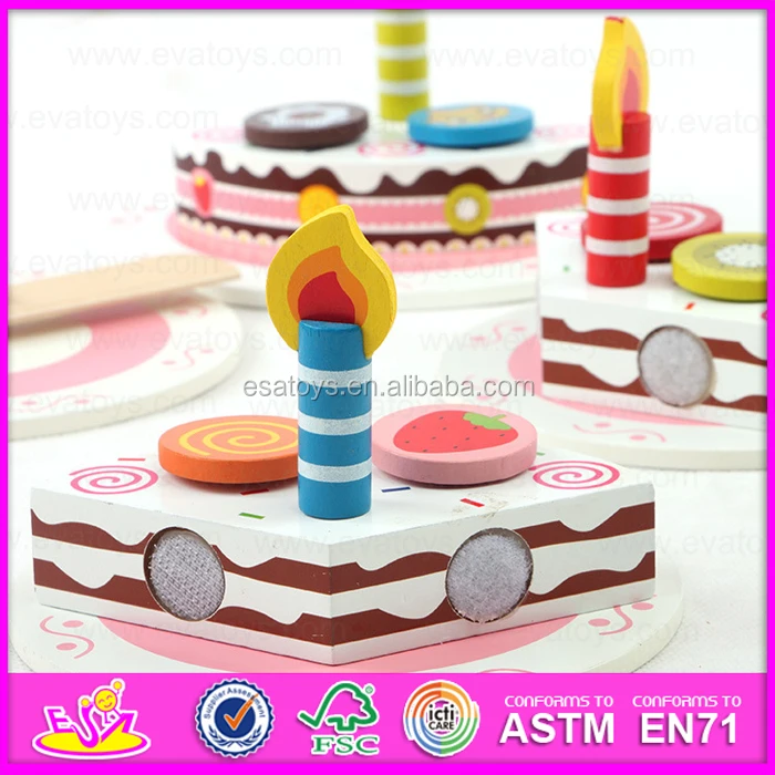 2015 Wooden Toy Birthday Cake For Kids,Pretend Toy Diy Wooden Children