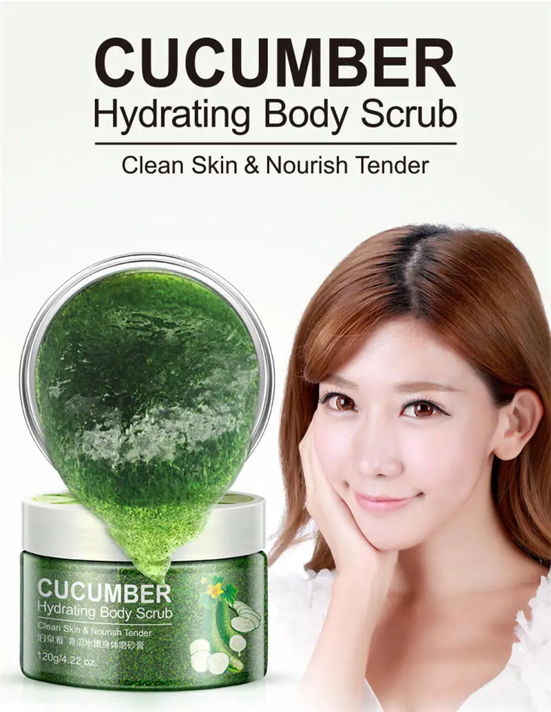 Oem Odm Skin Removing Exfoliator Peeling Cream Cucumber Body Scrub