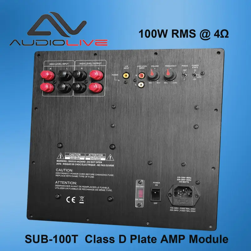 subwoofer plate amplifier 100w