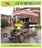 hot sale popular 4 wheel tandem bicycle /surrey sightseeing bike for 5 person with kids seat