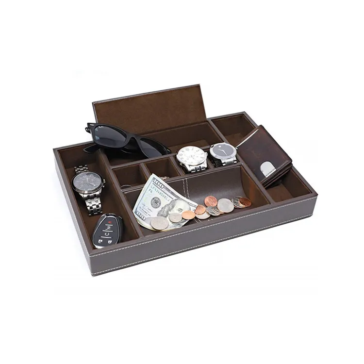 Men And Women Dresser Organizer Faux Leather Valet Tray Buy Faux