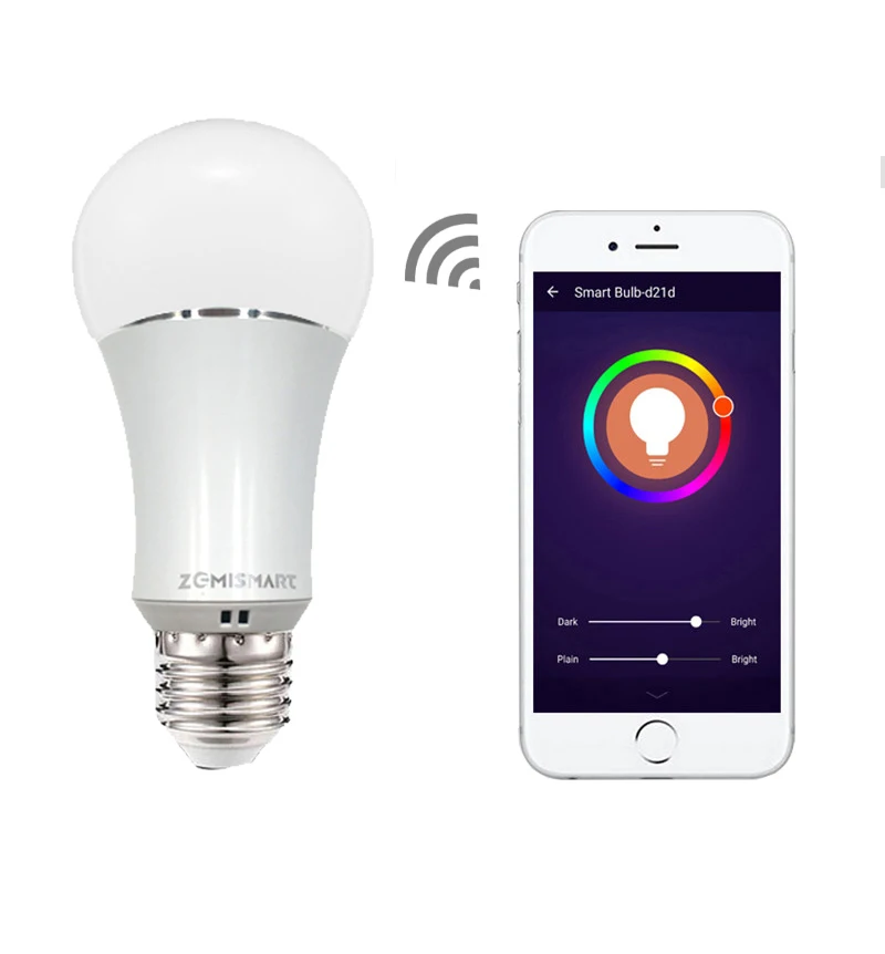 Zemismart Dimmable E27 WiFi RGB Led Bulb Light Voice Control by Alexa Echo Google Home 2.4G WiFi White Color Available