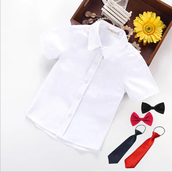 2019 Summer Boys White Shirt Short Sleeve Children Short Sleeve Costume