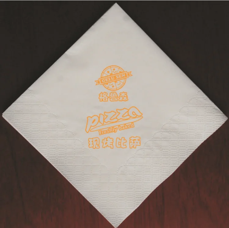 Restaurant Paper Napkins Customized Logo And Size Disposable Serviettes